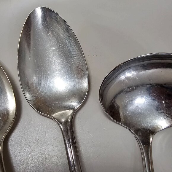 International Silver Tulip Serving Set 4pc floral center design 1950s Vtg minima - Picture 5 of 14